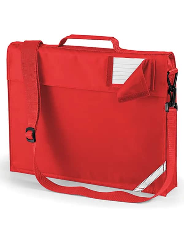 Junior Book Bag With Strap - Bright Red