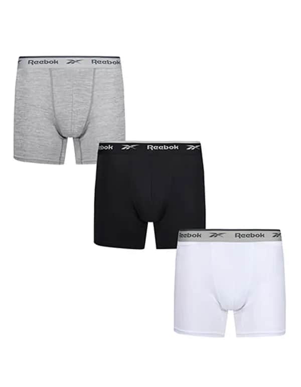 Men´s Medium Sports Trunk - Ainslie (3 Pair Pack) - Black/White/Grey Marl