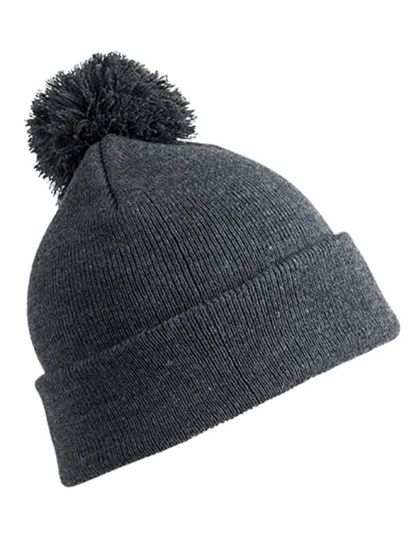 Junior Pom Pom Beanie - Grey