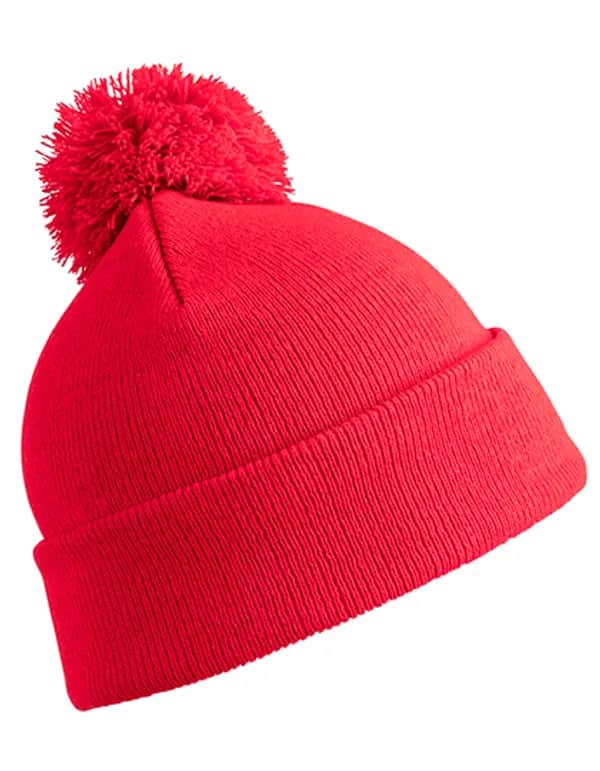Junior Pom Pom Beanie - Red
