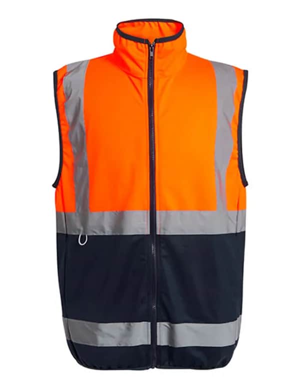 Pro Hi-Vis Full Zip Gilet - Orange/Navy