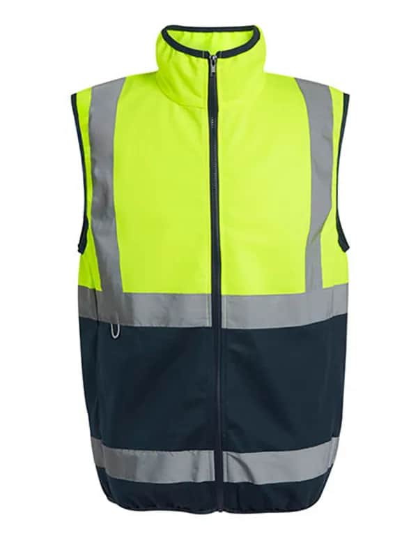 Pro Hi-Vis Full Zip Gilet - Yellow/Navy