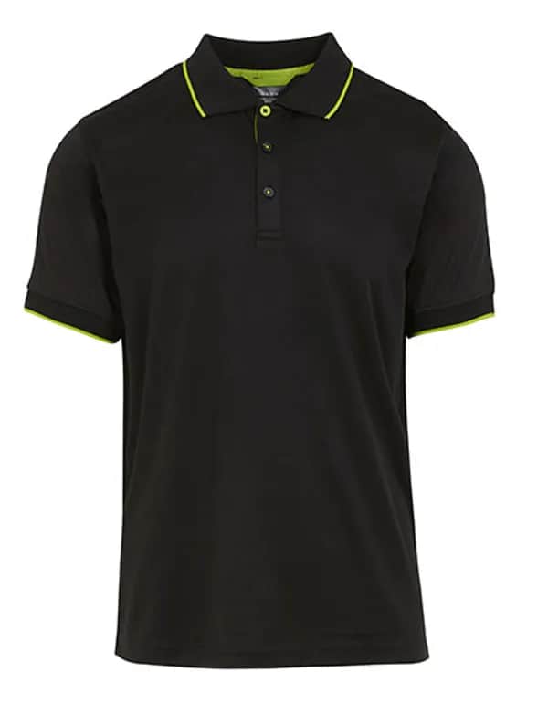Navigate Short Sleeve Polo - Black/Lime