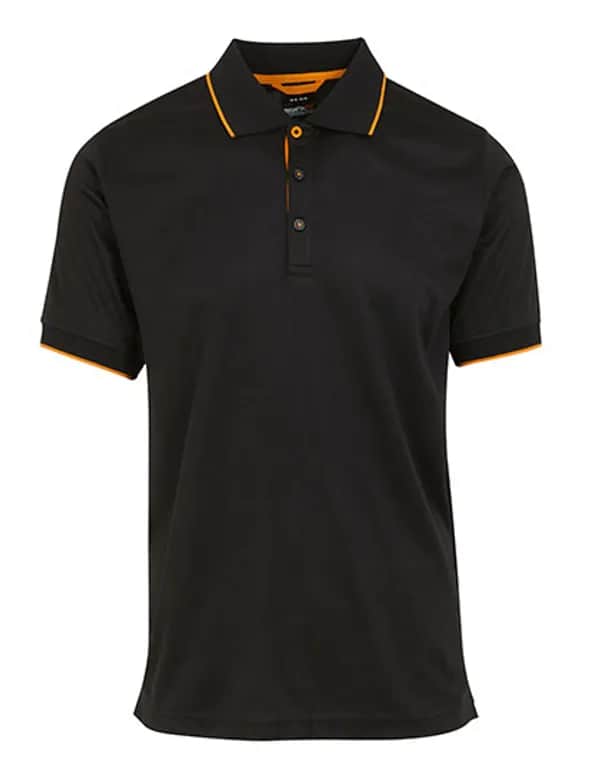 Navigate Short Sleeve Polo - Black/Orange Pop