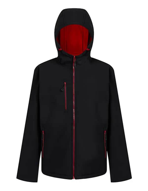 Navigate 2-Layer Hooded Softshell Jacket - Black/Classic Red