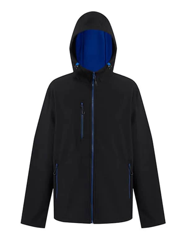 Navigate 2-Layer Hooded Softshell Jacket - Black/New Royal