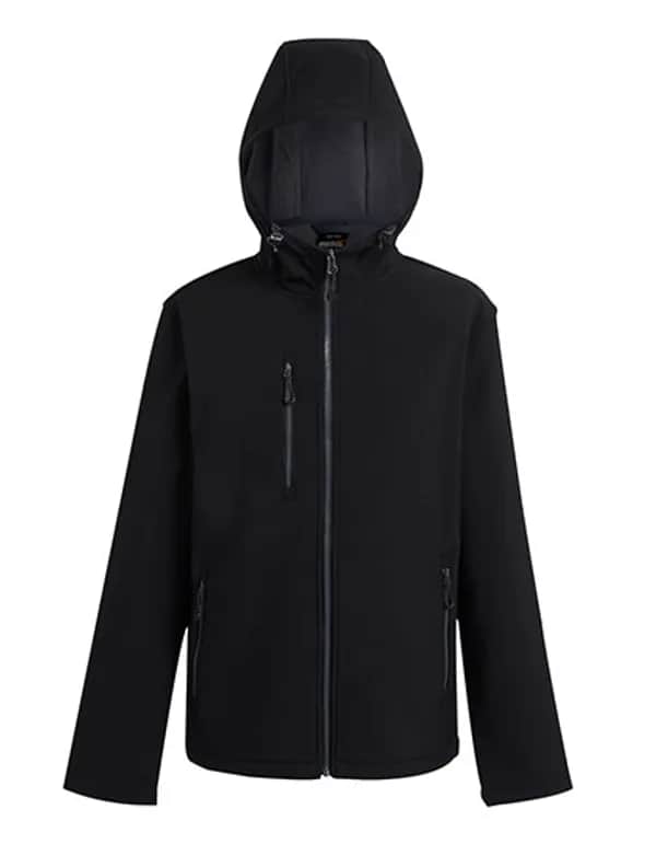 Navigate 2-Layer Hooded Softshell Jacket - Black/Seal Grey