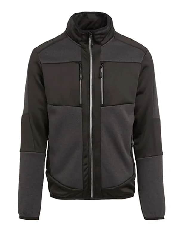 E-volve Unisex Knit Effect Stretch Midlayer Jacket - Ash (Heather)/Black