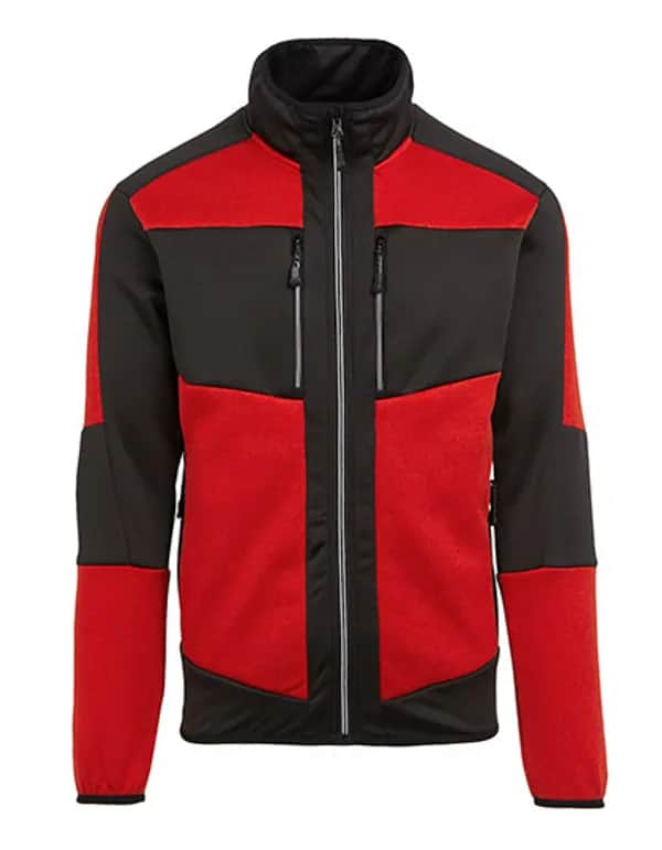 E-volve Unisex Knit Effect Stretch Midlayer Jacket - Classic Red/Black