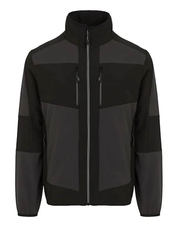 E-volve Unisex 2-Layer Softshell Jacket - Ash (Heather)/Black