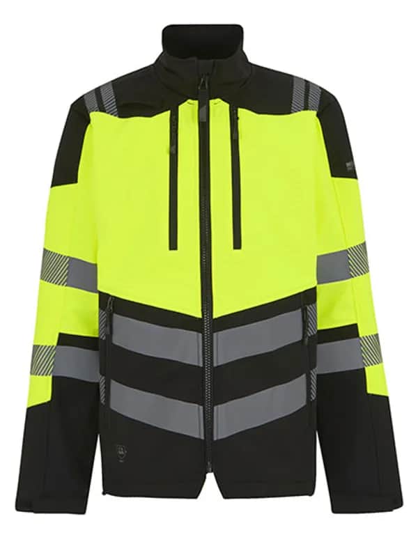 Hi-Vis X-Pro 3 Layer Softshell Jacket (Class 2) - Black/Yellow