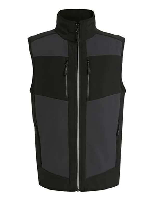 E-volve Unisex 2-Layer Softshell Bodywarmer - Ash (Heather)/Black
