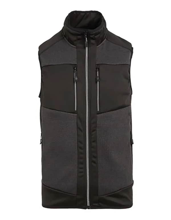 E-volve Unisex Knit Effect Stretch Bodywarmer - Ash (Heather)/Black