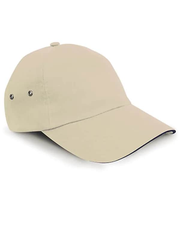 Printers Plush Cotton 5 Panel Cap - Putty/Navy