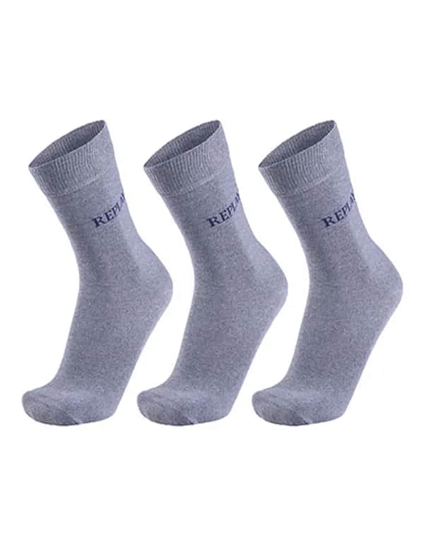 Casual Socks (3 Pair Banderole) - Grey Melange/Dark Blue