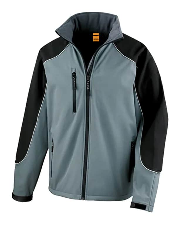 Hooded Soft Shell Jacket - Grey/Black