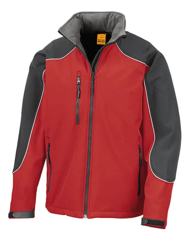 Hooded Soft Shell Jacket - Red/Black