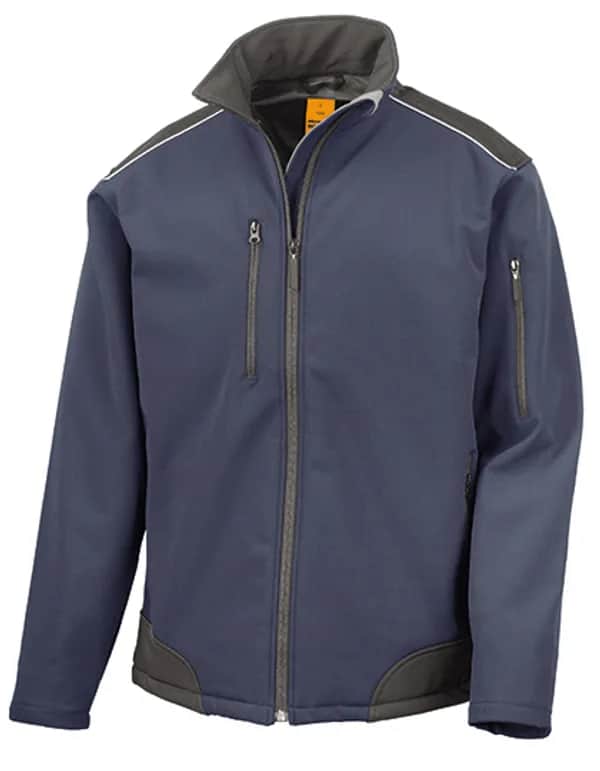 Ripstop Soft Shell Workwear Jacket With Cordura Panels - Navy/Black