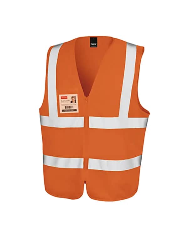 Zip I.D. Safety Tabard - Fluorescent Orange