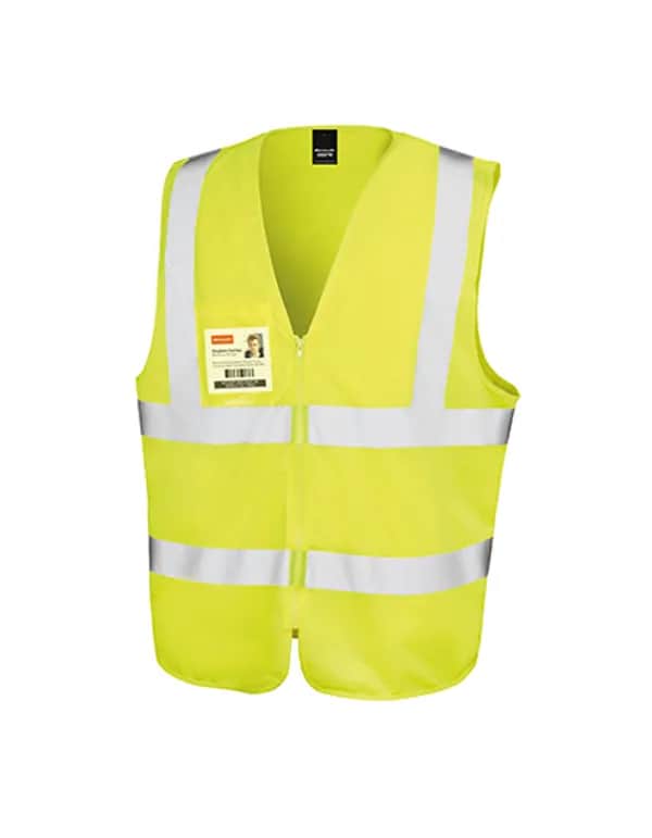 Zip I.D. Safety Tabard - Fluorescent Yellow