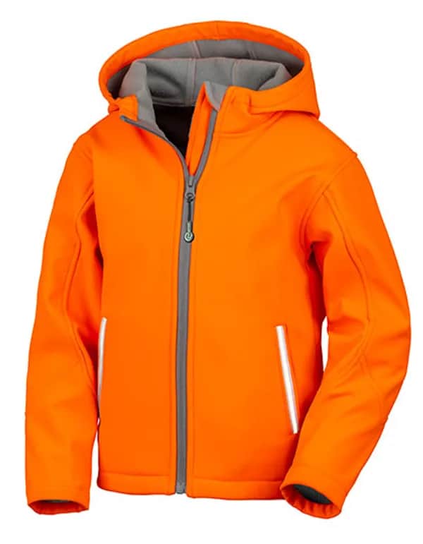 Junior TX Performance Hooded Soft Shell Jacket - Neon Orange
