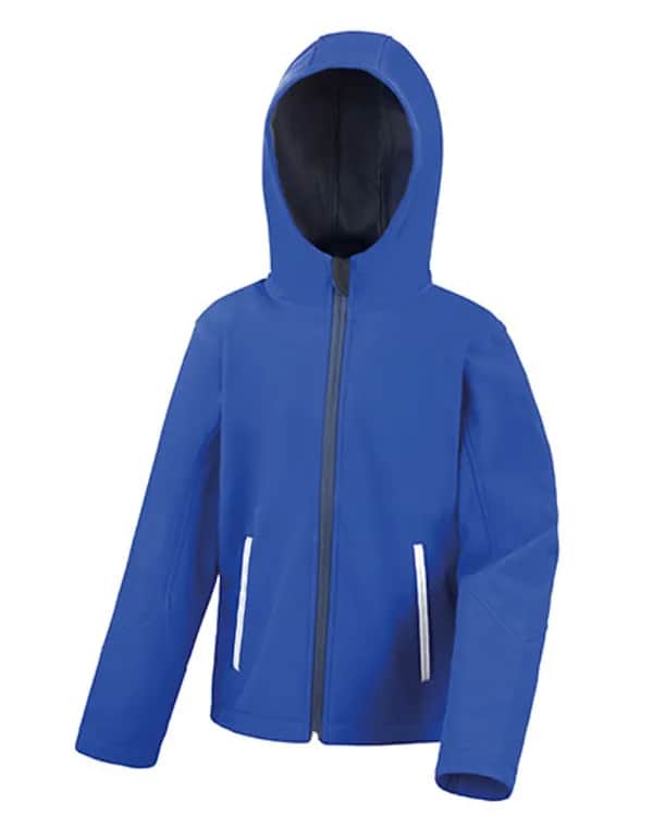 Youth TX Performance Hooded Soft Shell Jacket - Royal/Navy
