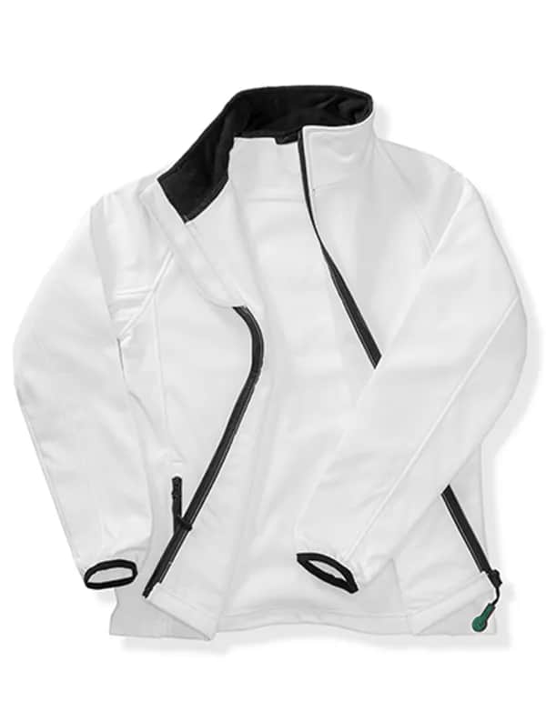 Women´s Printable Softshell Jacket with Recycled Fleece Inner - White/Black