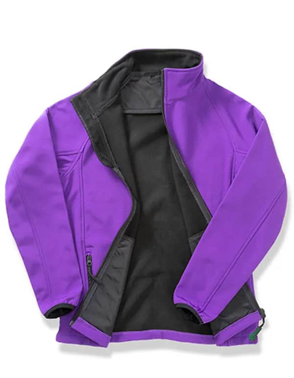 Mens Printable Softshell Jacket with Recycled Fleece Inner - Purple/Black