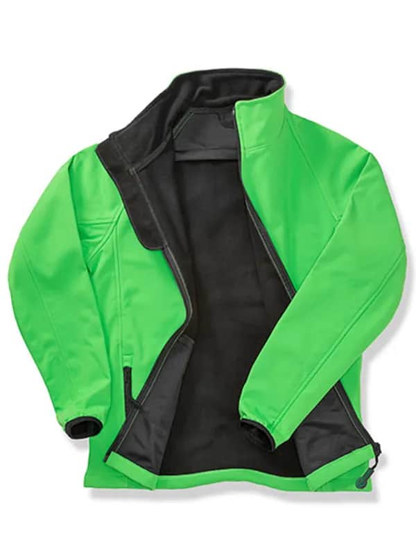 Mens Printable Softshell Jacket with Recycled Fleece Inner - Vivid Green/Black