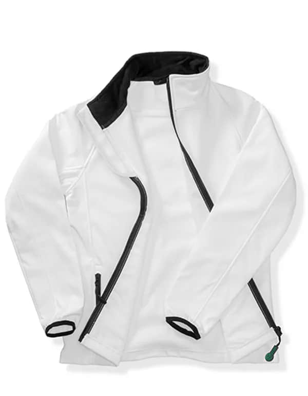Mens Printable Softshell Jacket with Recycled Fleece Inner - White/Black