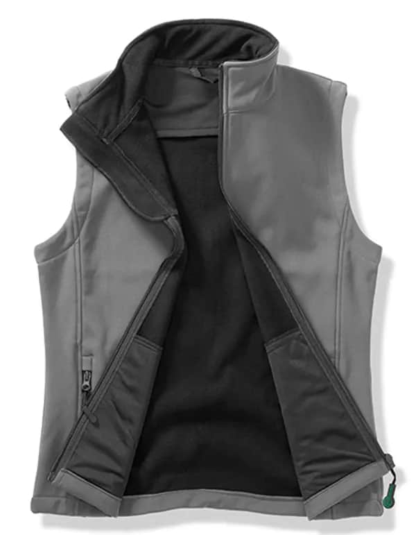 Mens Printable Softshell Bodywarmer with Recycled Fleece Inner - Charcoal/Black