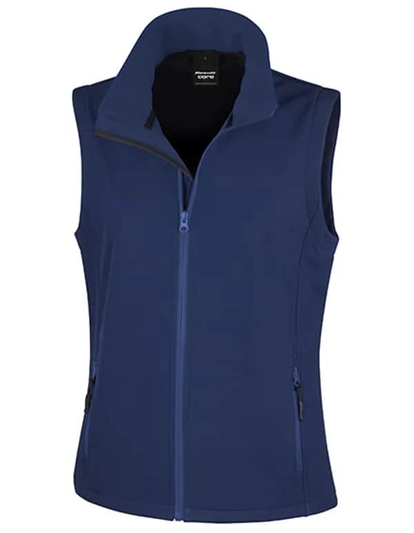 Women´s Printable Softshell Bodywarmer with Recycled Fleece Inner - Navy/Navy