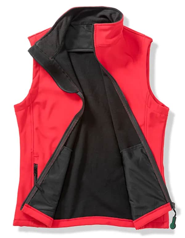 Mens Printable Softshell Bodywarmer with Recycled Fleece Inner - Red/Black