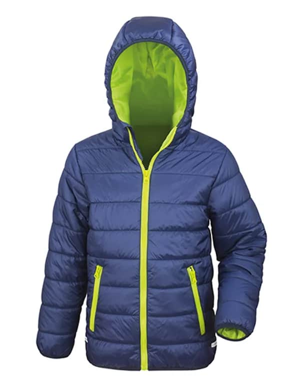 Junior Soft Padded Jacket - Navy/Lime