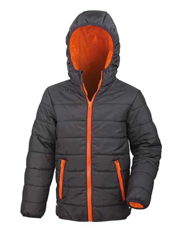 Youth Soft Padded Jacket - Black/Orange