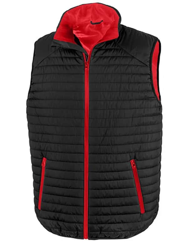 Recycled Thermoquilt Gilet - Black/Red