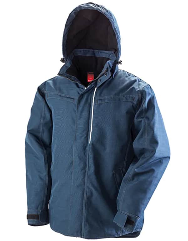 Denim Texture Rugged Jacket - Navy