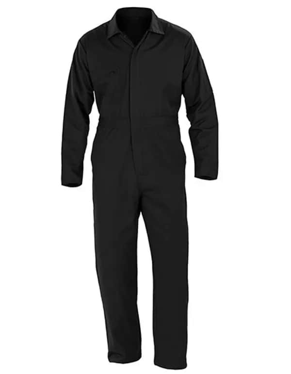 Recycled Action Overall With Zip Front - Black