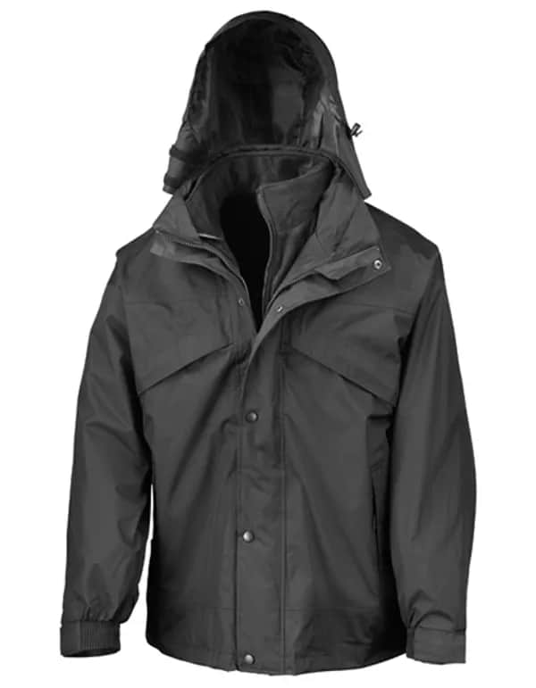 3-in-1 Zip & Clip Jacket - Black