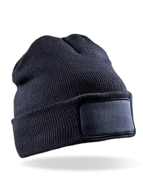 Recycled Double Knit Printers Beanie - Navy