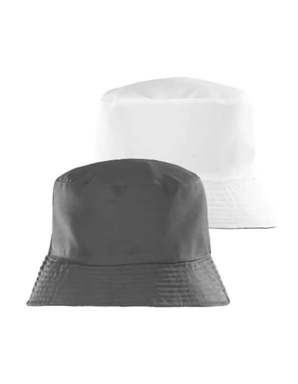 Recycled Reversible Bucket Hat - Grey/White
