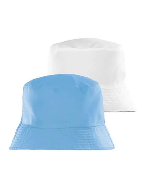 Recycled Reversible Bucket Hat - Sky/White