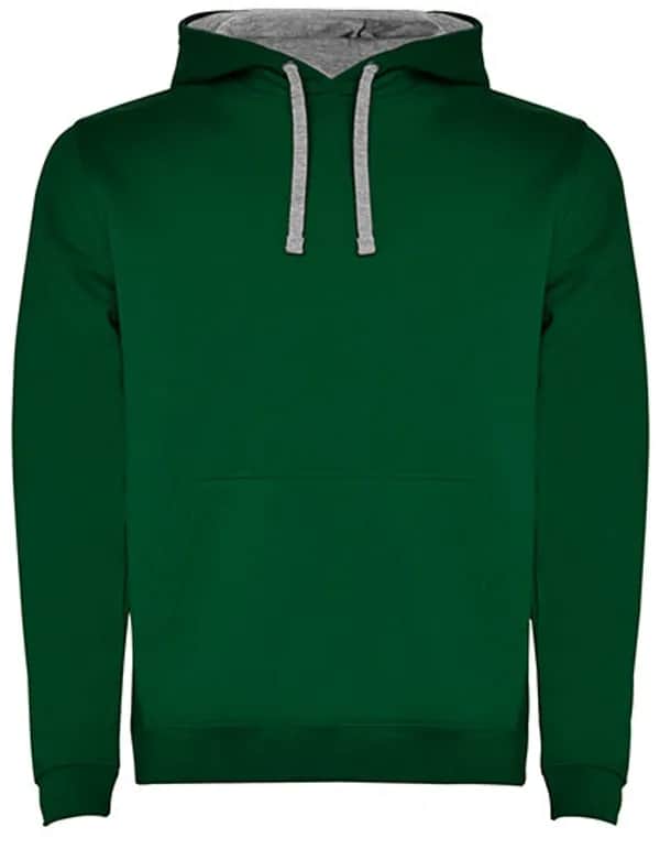 Men´s Urban Hooded Sweatshirt - Bottle Green 56/Heather Grey 58