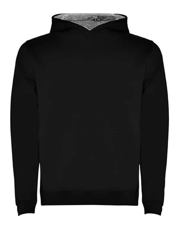 Kids´ Urban Hooded Sweatshirt - Black 02/Heather Grey 58