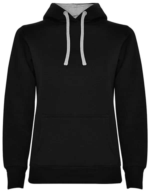 Women´s Urban Hooded Sweatshirt - Black 02/Heather Grey 58