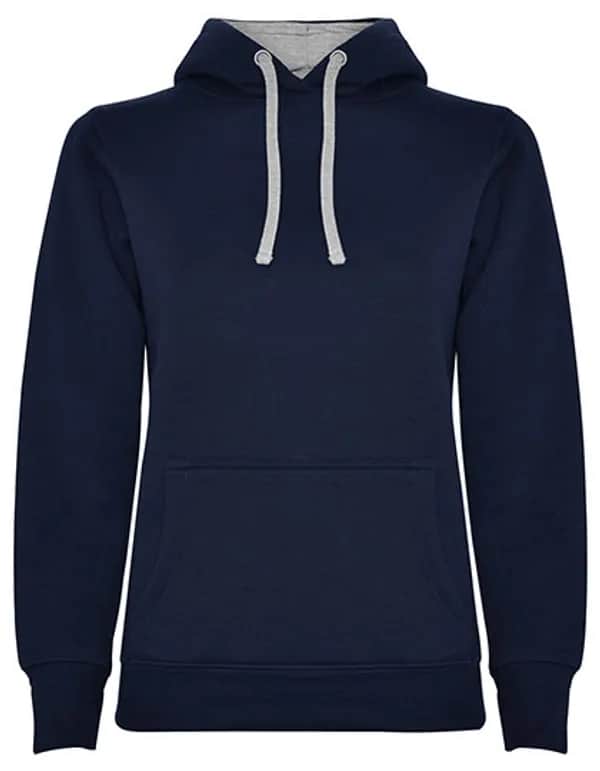 Women´s Urban Hooded Sweatshirt - Navy Blue 55/Heather Grey 58