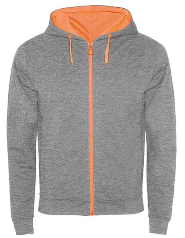 Fuji Sweat-Jacket - Heather Grey 58/Fluor Orange 223