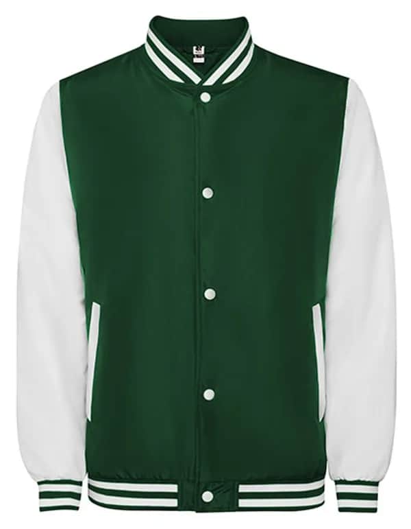 California Varsity Jacket - Bottle Green 56/White 01