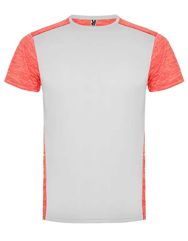 Men´s Zolder T-Shirt - White 01/Heather Fluor Coral 244