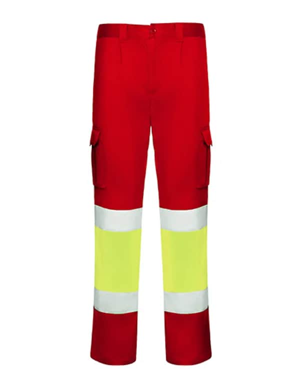 Trousers Daily Stretch Hi-Viz - Red 60/Fluor Yellow 221